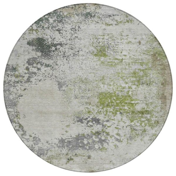 Chantille Machine Washable Indoor/Outdoor Abstract ACN2070 Linen 8 ft. x 8 ft. Area Rug