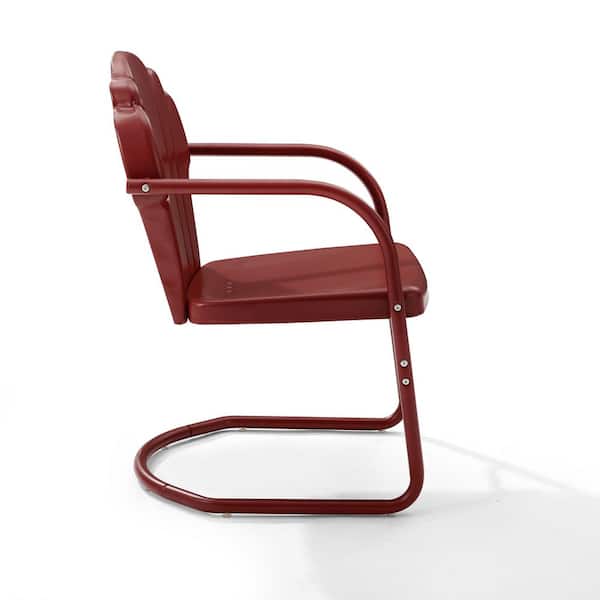 Crosley Tulip Metal Patio Chair in Red Set of 2 