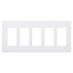 Claro 5 Gang Wall Plate for Decorator/Rocker Switches, Gloss, White (CW-5-WH) (1-Pack)