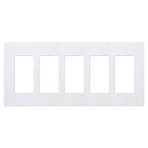 Claro 5 Gang Wall Plate for Decorator/Rocker Switches, Gloss, White (CW-5-WH) (1-Pack)