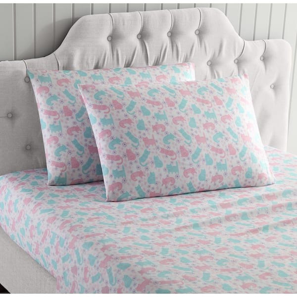 Blue Geometric Twin Sheet Set M601736, Pink And Turquoise Twin Bedding