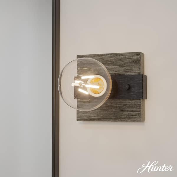 Hunter Donelson 1-Light Brushed Iron Wall Sconce