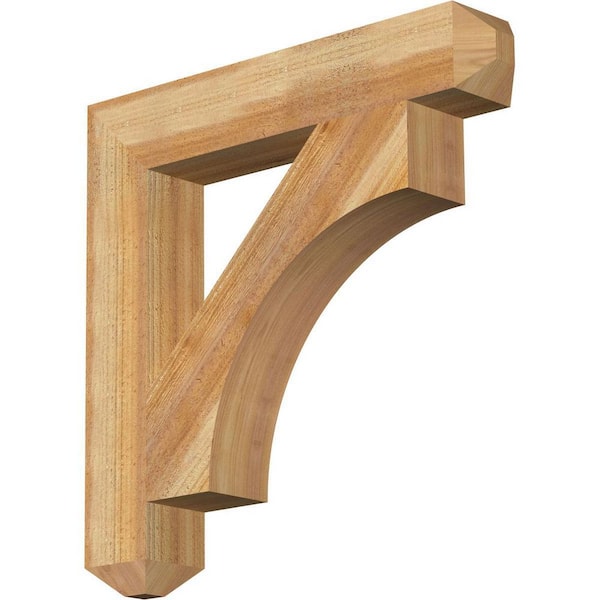 Ekena Millwork 4 in. x 24 in. x 24 in. Western Red Cedar Westlake Craftsman Rough Sawn Bracket