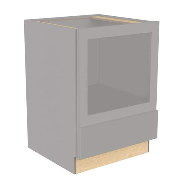 Hargrove 30 in. W x 24 in. D x 34.5 in. H Assembled Plywood Microwave Base Kitchen Cabinet in Veiled Gray with SoftClose