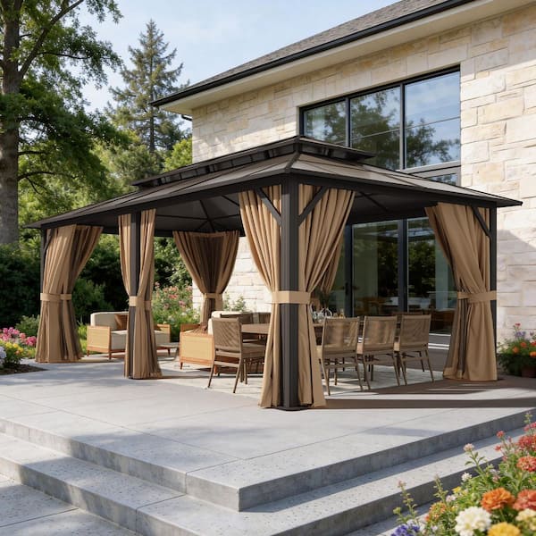 Sizzim 20 ft. x 12 ft. Steel Frame Double Polycarbonate Roof