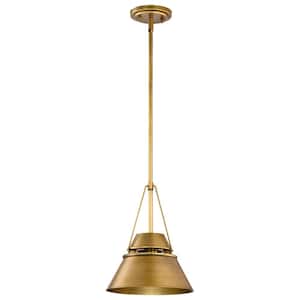 Adina 1-Light Natural Brass Cone Pendant Light and No Bulbs Included
