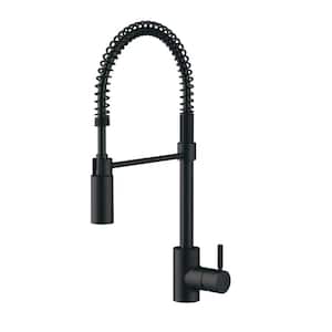 The Foodie Single Handle Pre-Rinse Kitchen Faucet with Spring Spout 1.75 GPM in Satin Black