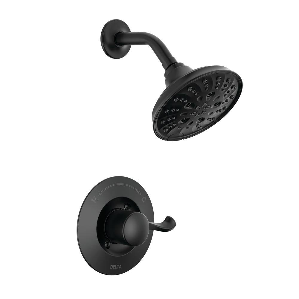 Delta Esato Single-Handle 5-Spray Shower Faucet with H2Okinetic in Matte Black (Valve Included)