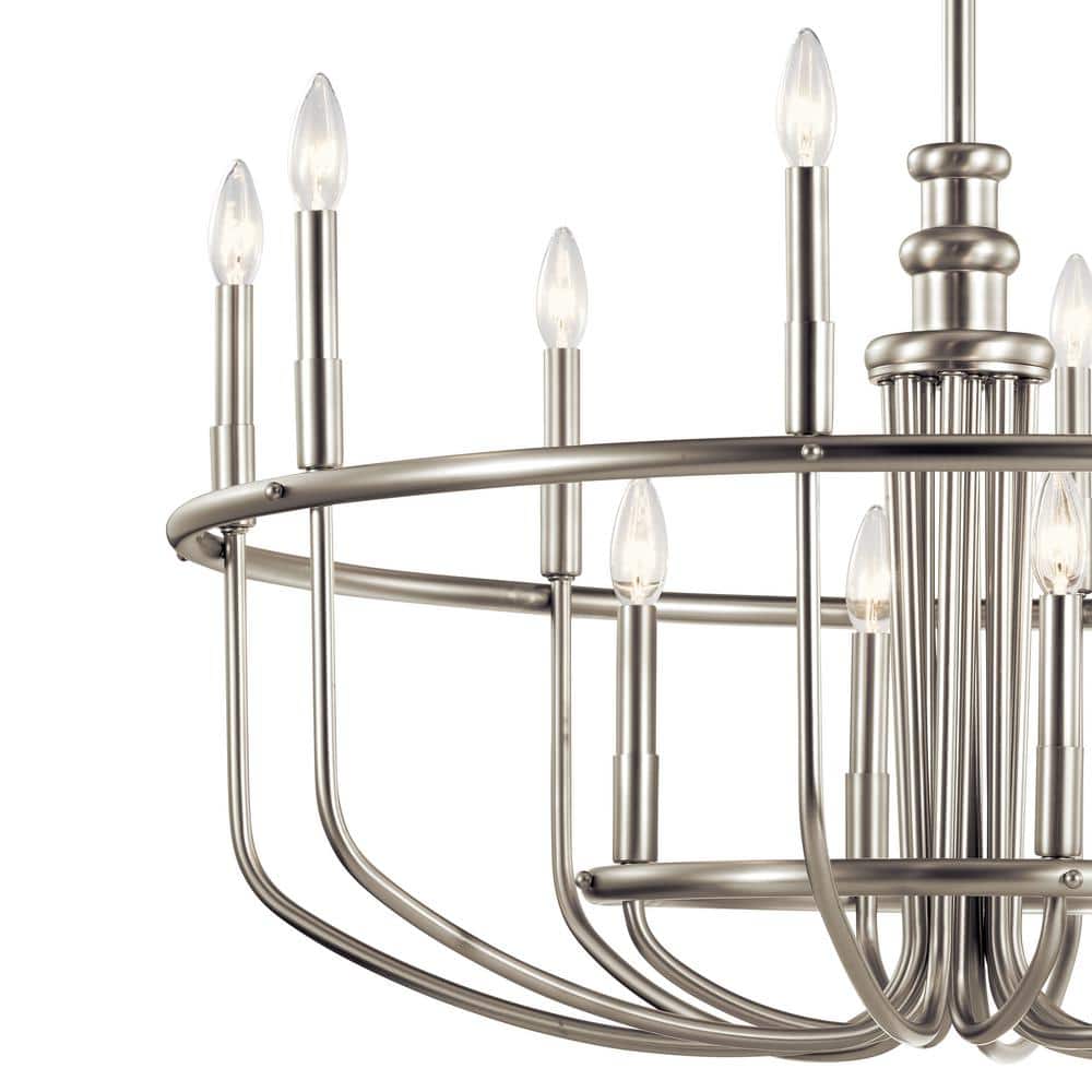 Capitol Hill Brushed Nickel 12-Light Candle Style Chandelier