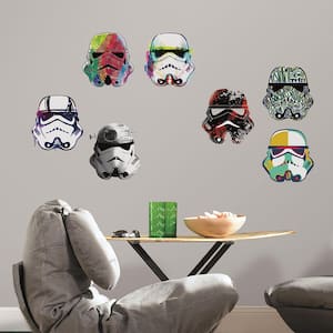 5 in. x 11.5 in. 8-Piece Star Wars Artistic Storm Trooper Heads Peel and Stick Wall Decals