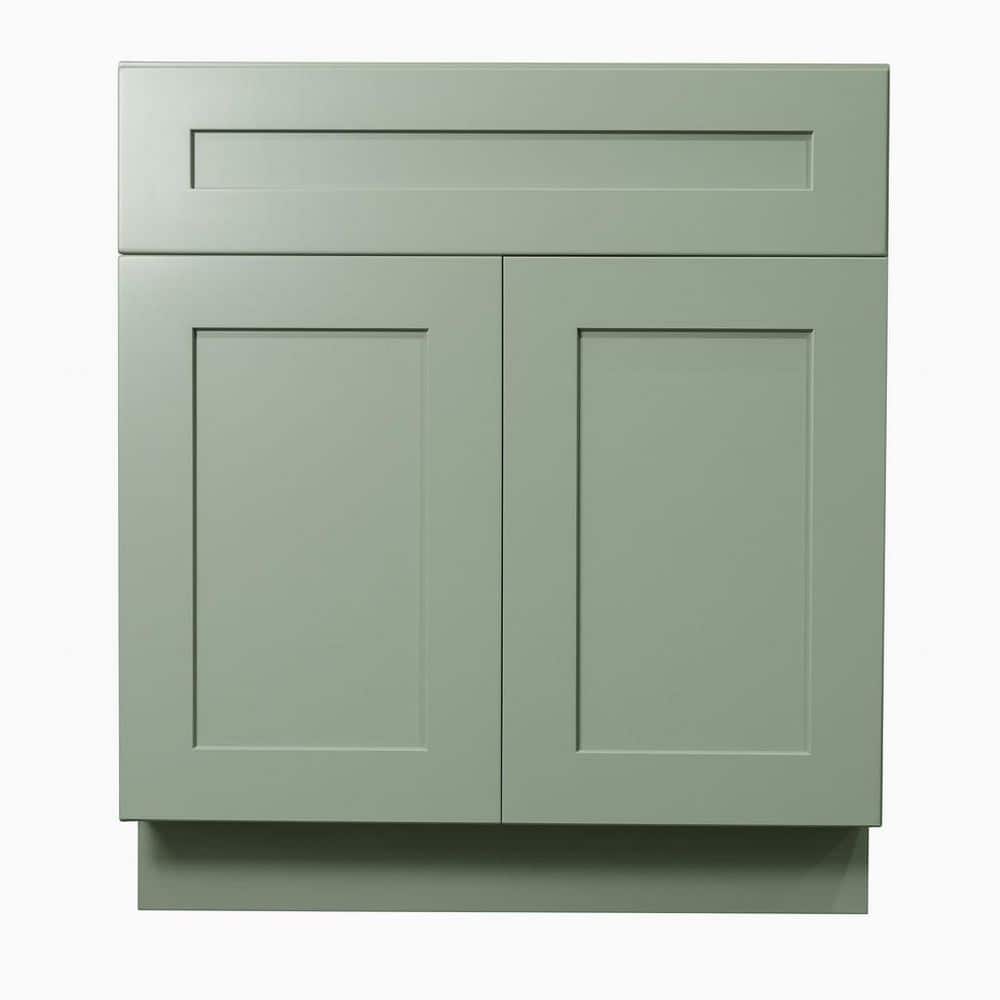 Shaker 30 in. W x 34.5 in. H x 21 in. D Sink Base Bath Vanity Cabinet without Top in Jade Green Assembled price history on PriceWatchPro