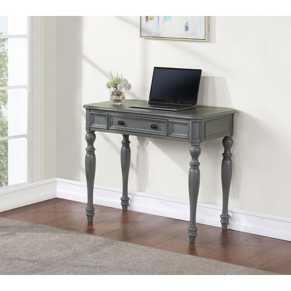 Country Meadows 36 in. Rectangle Plantation Grey Wood 1-Drawer Desk