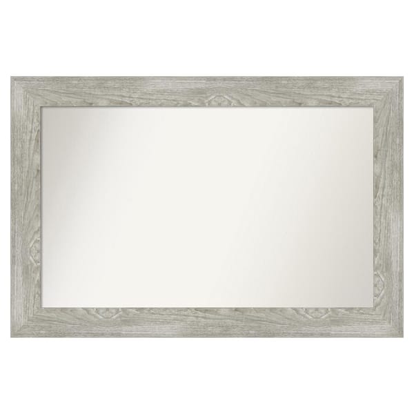 Amanti Art Dove Greywash 42 in. x 28 in. Custom Non-Beveled Distressed Recyled Polystyrene Bathroom Vanity Wall Mirror