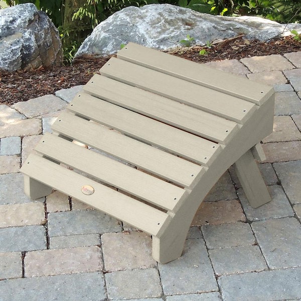 Adirondack Whitewash Recycled Plastic Outdoor Folding Ottoman
