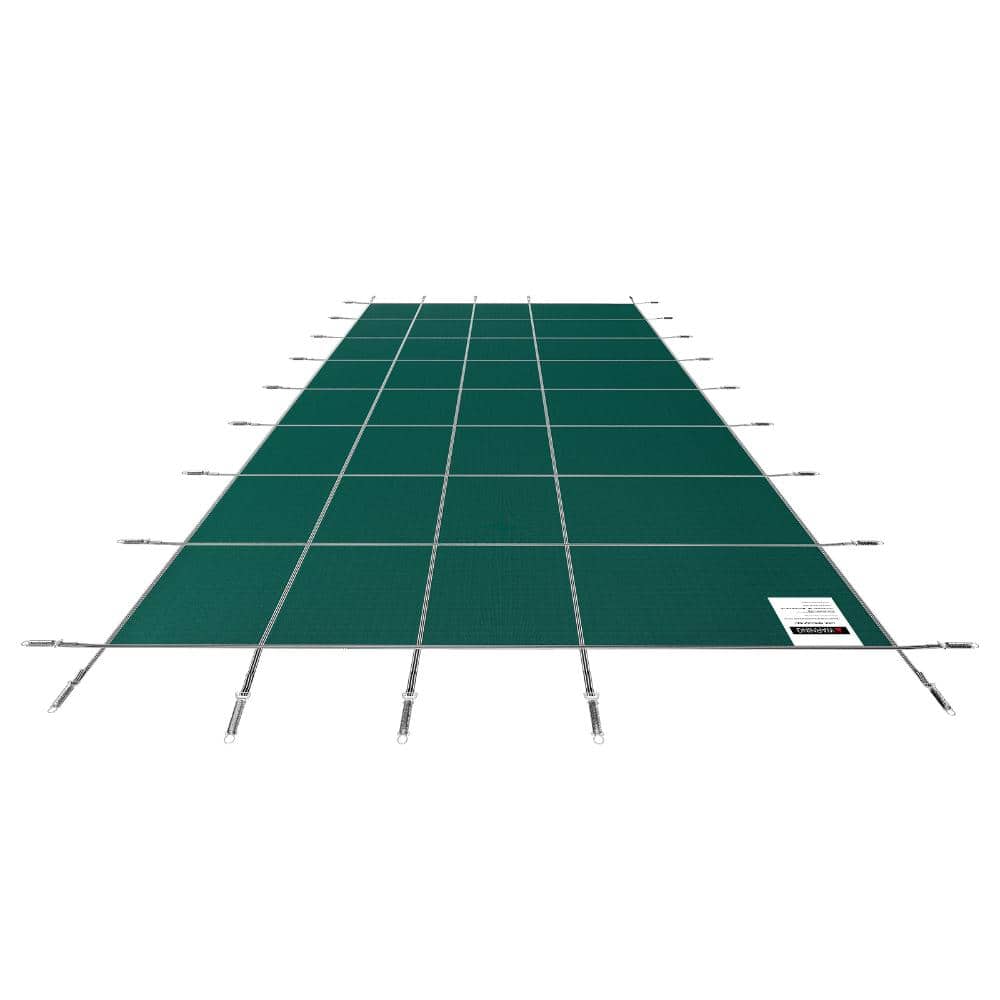 Inground Pool Safety Cover 16 x 30 ft Rectangular Triple-Stitched Mesh PP Brass Anchors Stainless Springs Green price history on PriceWatchPro