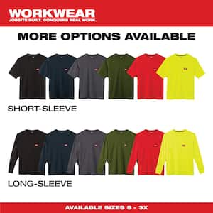 Men's X-Large Black Heavy Duty Cotton/Polyester Short-Sleeve Pocket T-Shirt
