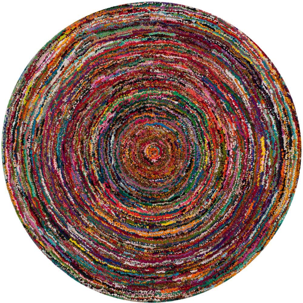 Nantucket Multi 8 ft. x 8 ft. Round Geometric Area Rug price history on PriceWatchPro