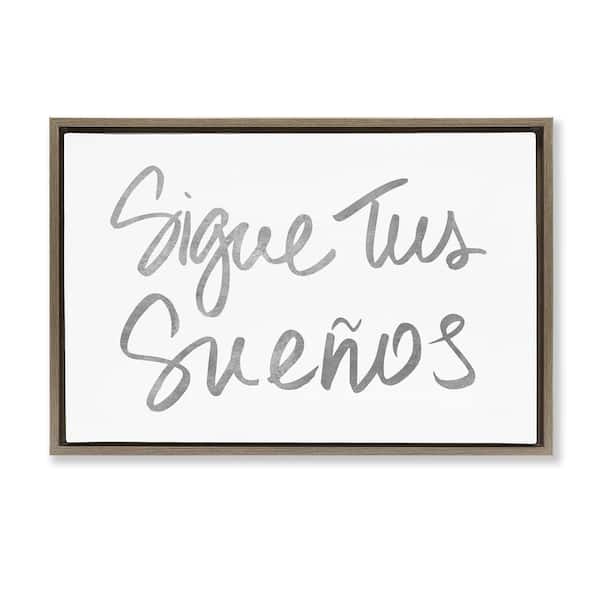 Stupell Industries Follow Your Dreams by SD Graphics Studio Brown Floater Frame Typography Graphic Art Print 17 in. x 25 in.