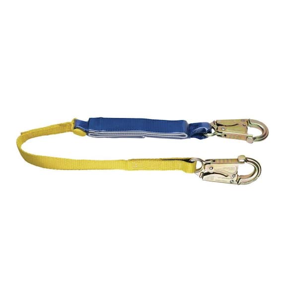 Werner 3 ft. DeCoil Lanyard (DCELL Shock Pack, 1 in. Web, Snap Hook)