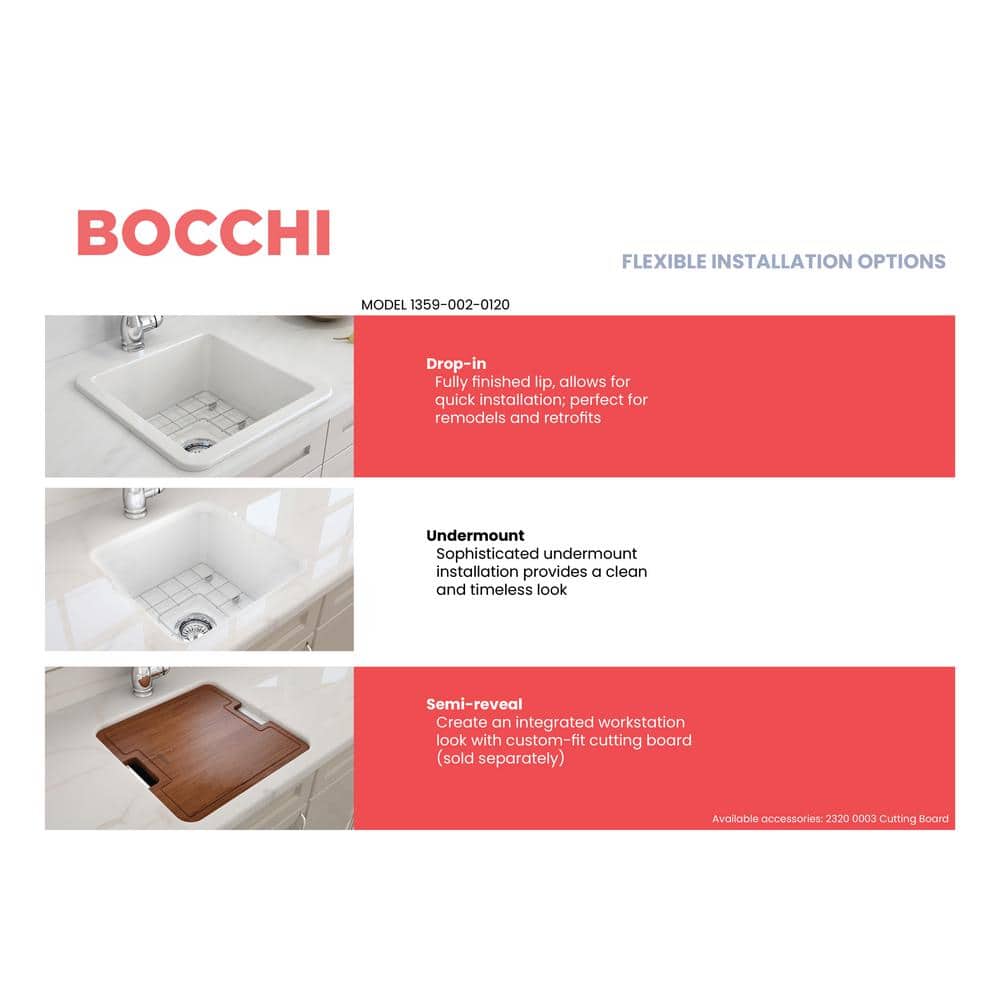 Matte White 18'' Fireclay Single Bowl Drop-in Kitchen Sink