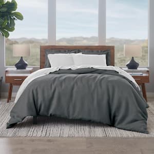 ELLA JAYNE 300 Thread Count Cotton 3-Piece Duvet Cover Set, Charcoal, King/Cal King Size