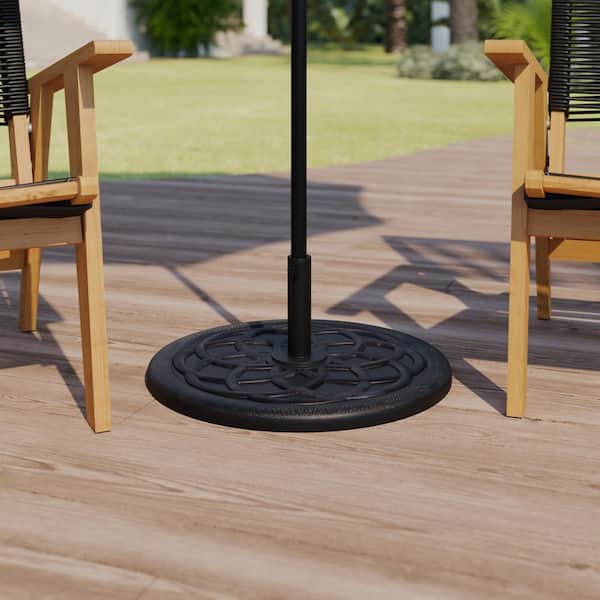 Kona 32 lb. Steel Patio Umbrella Base in Bronze with Weatherproof Plastic Polymer Coating - 19.25 in. Diameter