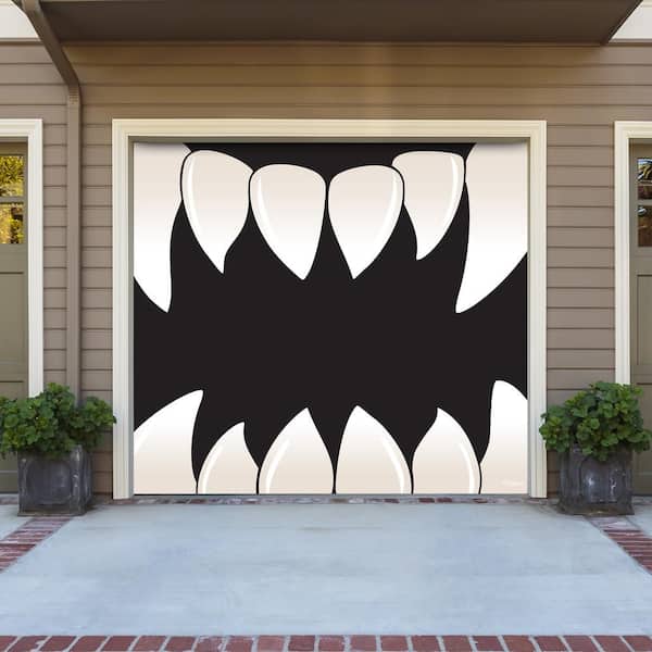 My Door Decor 7 ft. x 8 ft. Scary Teeth Halloween Garage Door ...