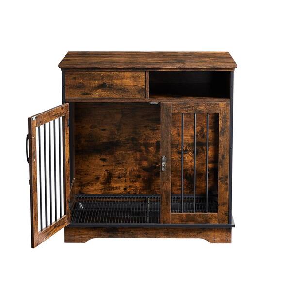 Foobrues Indoor Pet Crate End Tables, Decorative Wooden Kennels with Removable Trays MAR230381P