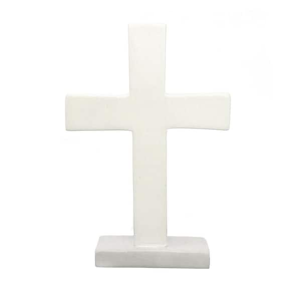 Soapstone Traditional Standing Cross in Cream, Natural Stone. KSACRTN ...