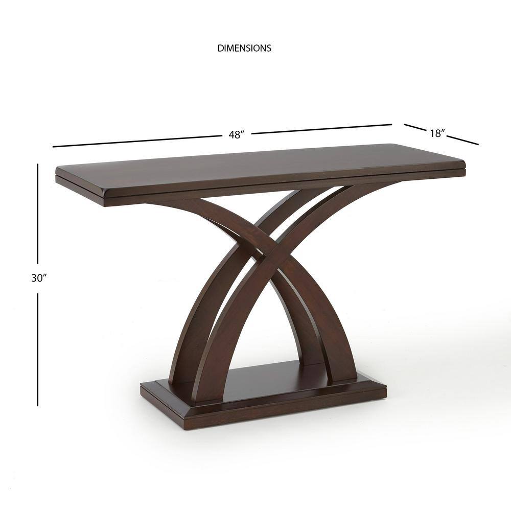 Espresso Cherry Wood and Mango Veneer Console Table