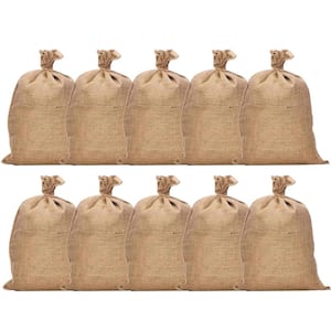 23.6 in. x 15.7 in. Burlap Sand Bags for Flood Water Barrier, Tent Sandbags, Erosion Control-Sand Not Included(10-Pack）