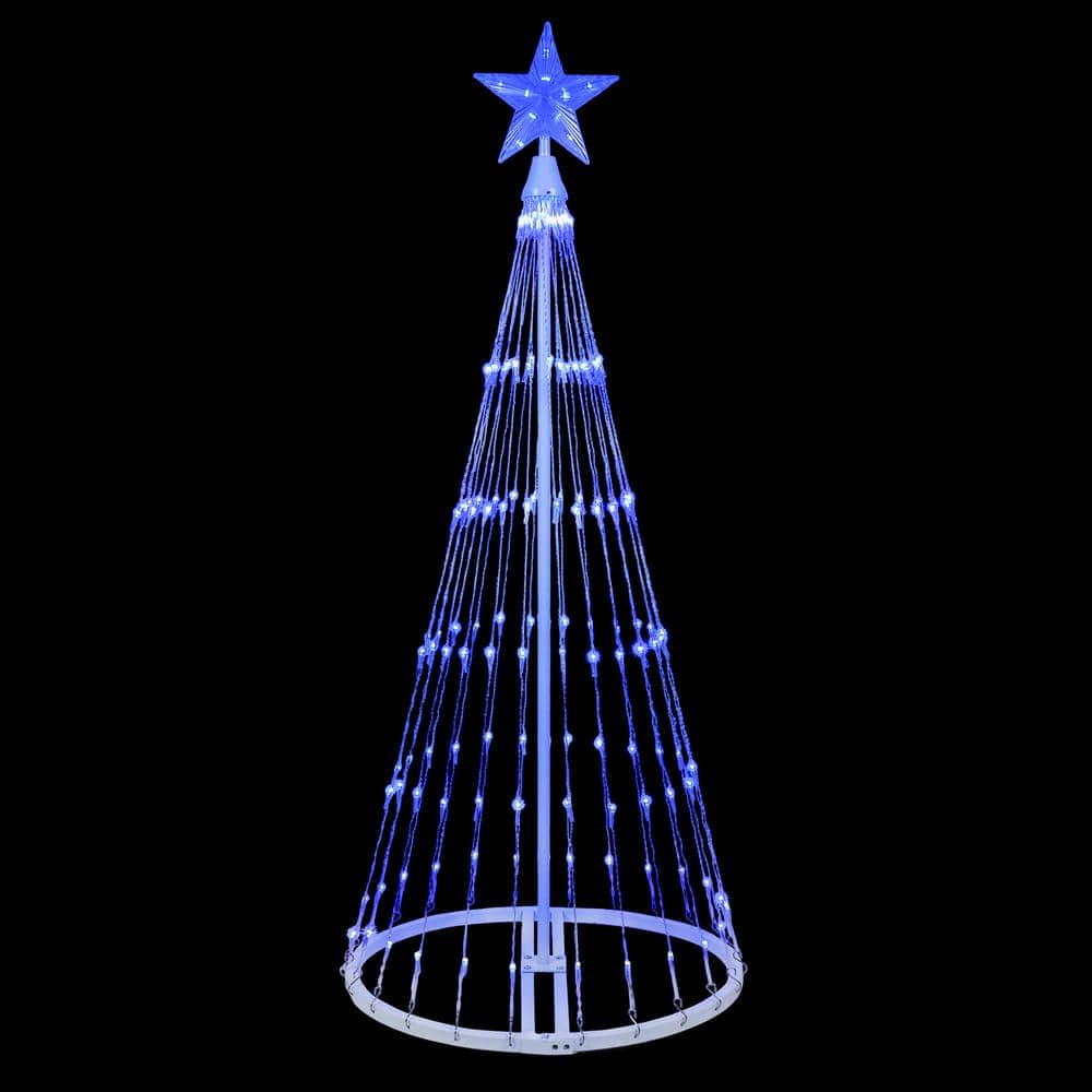 Kringle Traditions 48 in. Christmas Blue LED Animated Lightshow Cone ...