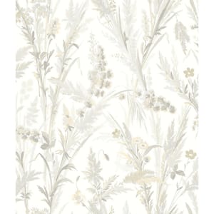 Grey Hillaire Wheat Meadow Wallpaper Sample