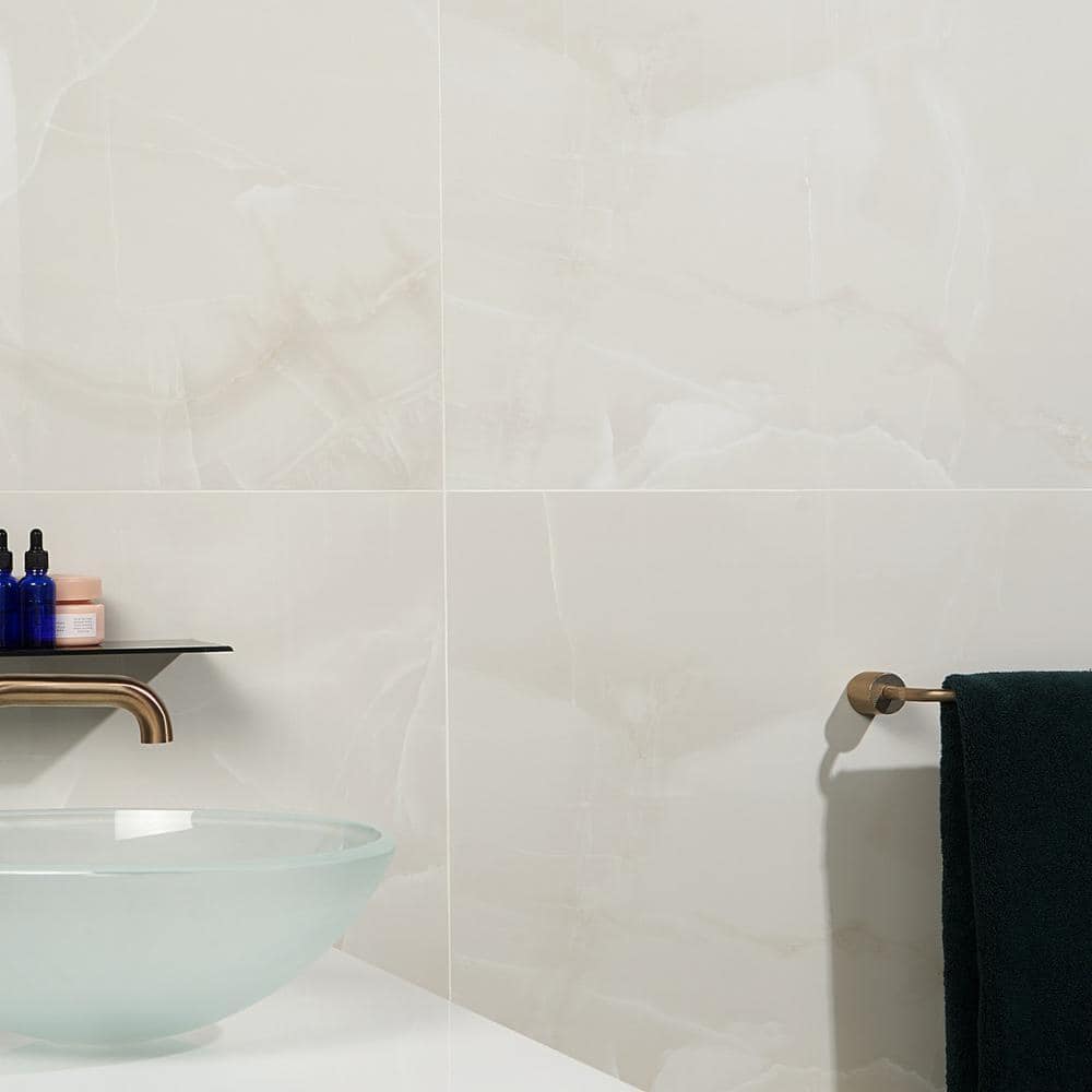 Enigma 24" x 48" Polished White Porcelain Floor and Wall Tile