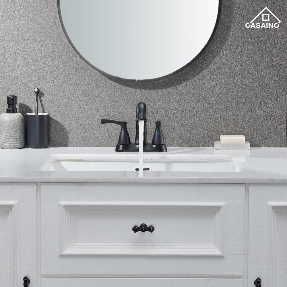4-inch Centerset Bathroom Sink Faucet with Drain 1.2 GPM