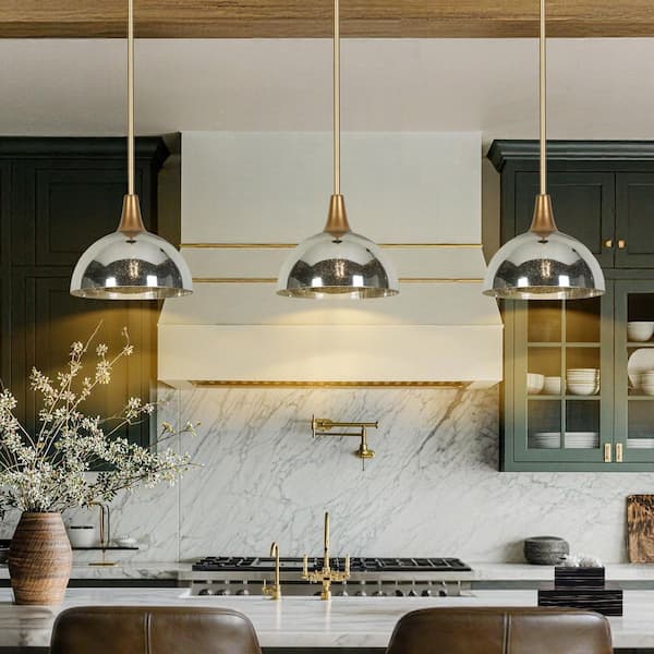 Ｎ＠♡ Zevni 9.8 in. 1-Light Vintage Black and Gold Island Pendant Light