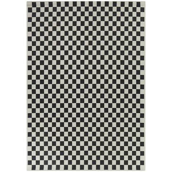 BALTA Rupert Charcoal 8 ft. x 10 ft. Checkered Indoor/Outdoor Area Rug