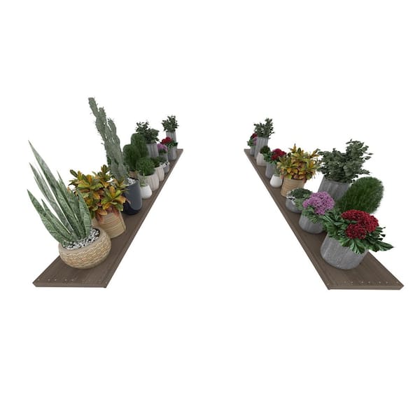 VEIKOUS 113.9 in. W Fir Wood Rectangular Floating Shelf Greenhouse Accessory for Plants Fits All 10 ft. Deep Greenhouse