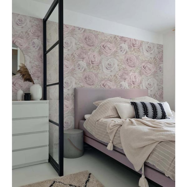 Arthouse Light Pink Reverie Vinyl Peel and Stick Wallpaper Roll 30.75 sq. ft.