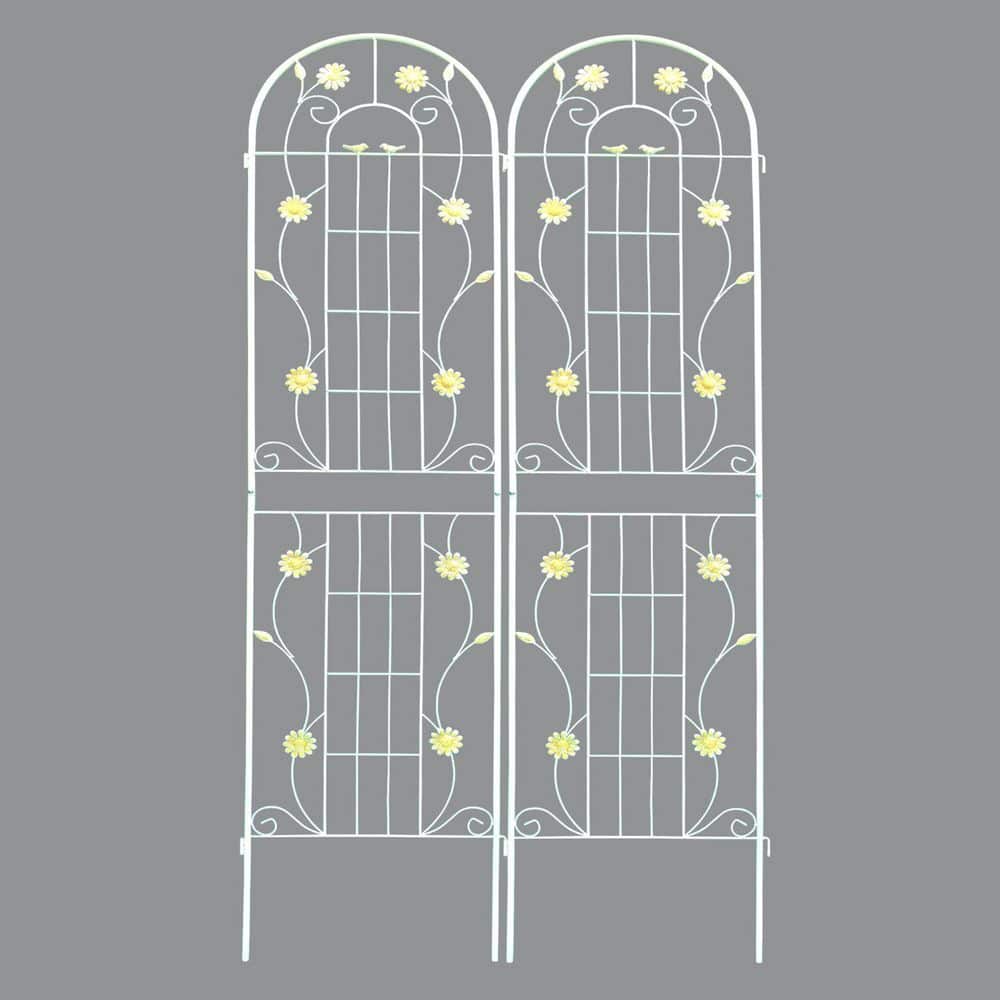 86.7 in. Metal Garden Trellis, Outdoor Flower Support, Rustproof Trellis fo