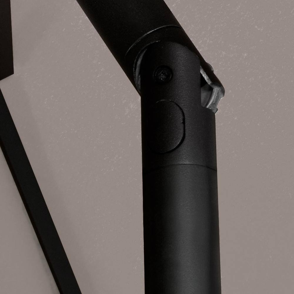 9 ft. Taupe Polyester Market Umbrella with Black Steel Pole