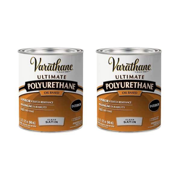 1 qt. Clear Satin Oil-Based Interior Polyurethane (2-Pack)