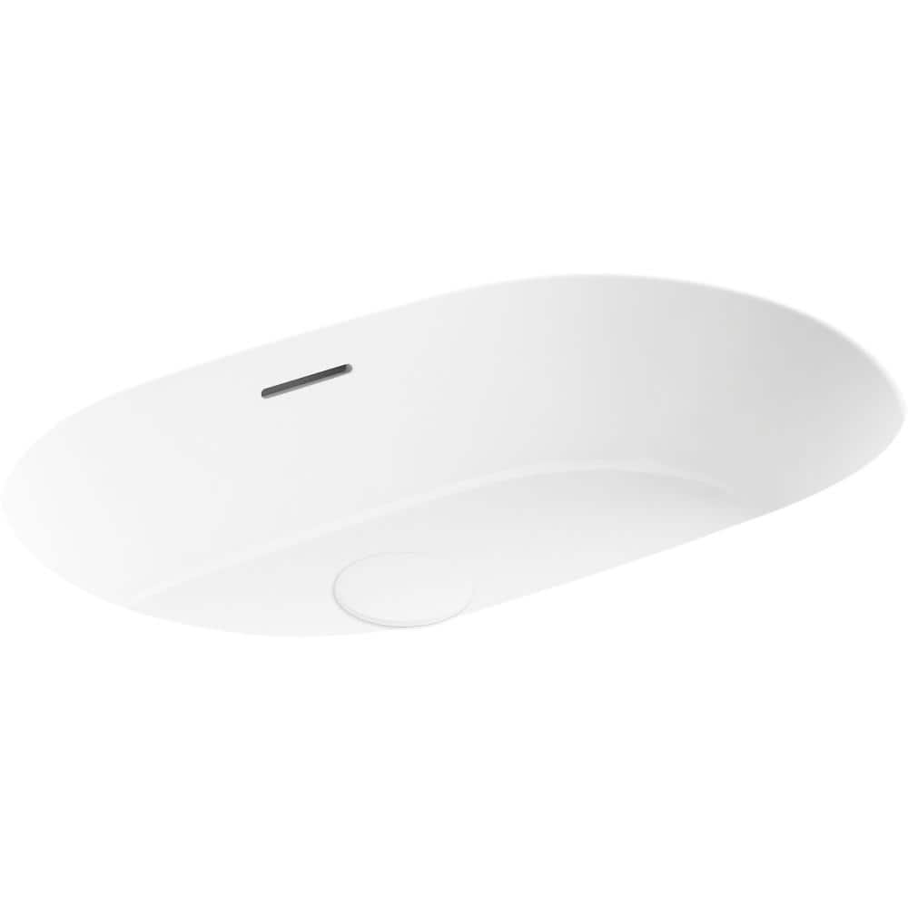 KOHLER Brazn 24 in. Oval Undermount Bathroom Sink in White