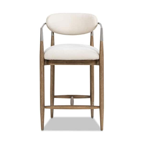 Jennifer Taylor Millwick 26.5 in. Low Back Genuine Fur Counter Height Bar Stool in Natural Blonde