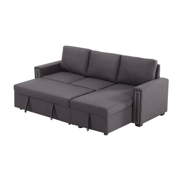Dark Gray Pull Out Sleeper Sofa, 2 Piece Sectional Sofa Ikea