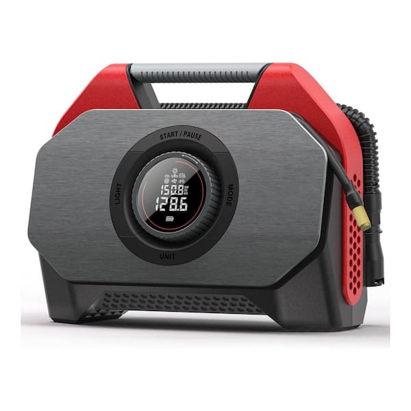 Vortex S6SE Cordless Tire Inflator 160 PSI Portable Electric Air Compressor Dual Cylinder 15600 mAh Battery Red