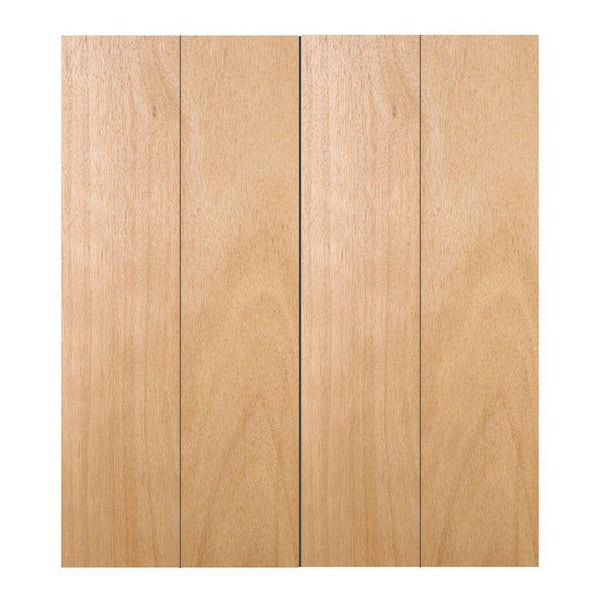 JELD-WEN 24 In. X 80 In. No Panel Unfinished Flush Hardwood Closet Bi ...