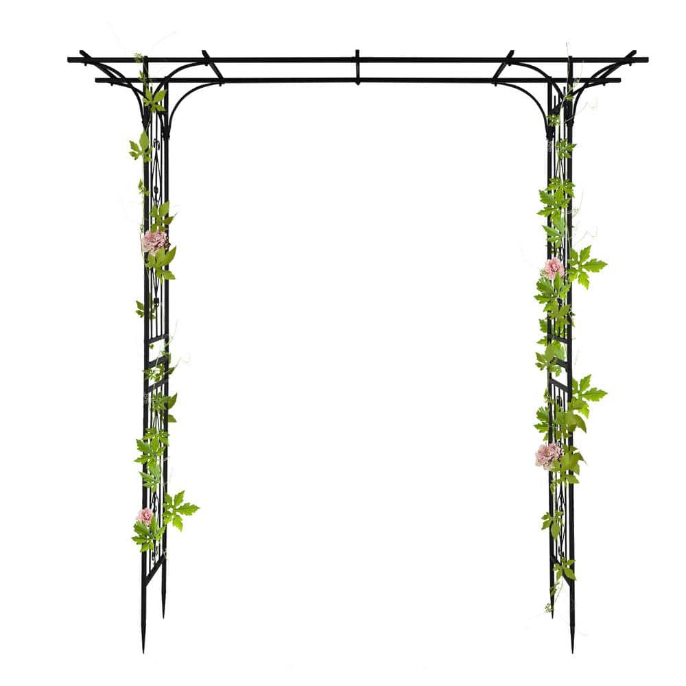 Karl home 85 in. x 81.1 in. Grande Iron Arch for Various Climbing Plant Arbor 215694508453