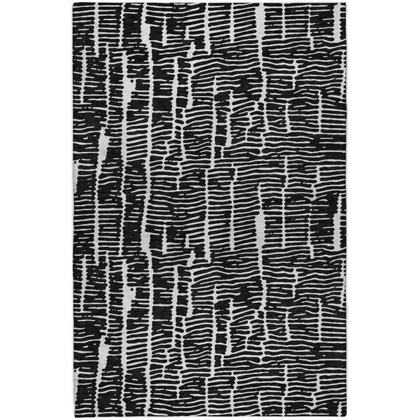 Dream Shag Premium Machine Washable Abstract ADS830 Black 3 ft. x 5 ft. Area Rug