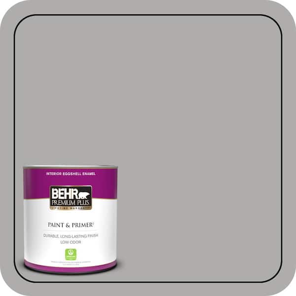 BEHR PREMIUM PLUS 1 qt. #N520-3 Flannel Gray Eggshell Enamel Low Odor Interior Paint & Primer